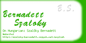 bernadett szaloky business card