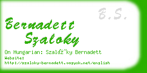 bernadett szaloky business card